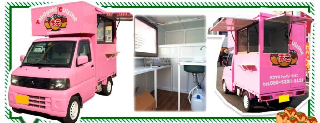 佐賀県に納車したキッチンカー。軽トラックをベースに製作した。