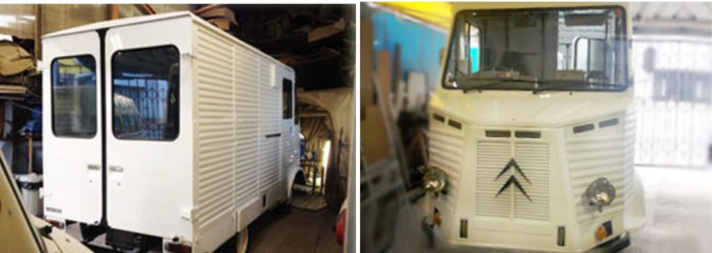 クイックデリバリーをベースに製作したキッチンカー。シトロエン仕様に改造