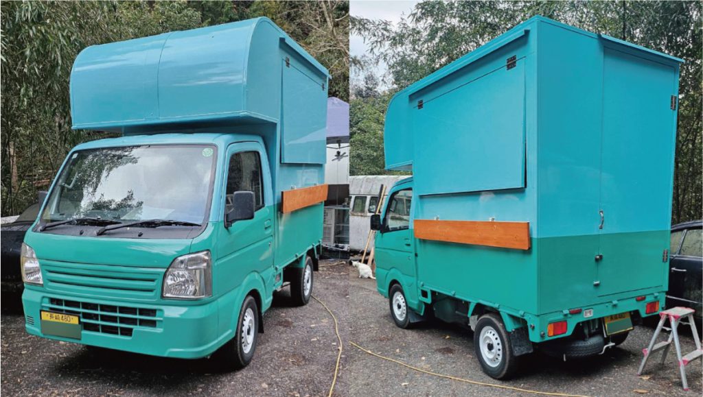 軽トラックをベースに製作したキッチンカー。