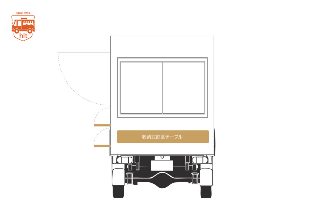 キッチンカーに改造したあどの日産バネットのイメージ図