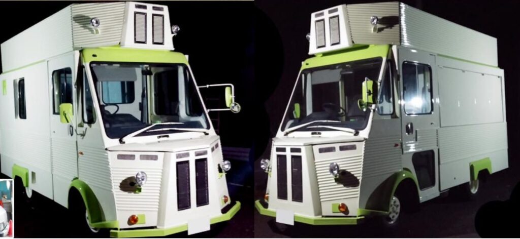 岩手県に納車したキッチンカー。シトロエン仕様に改造したもの。