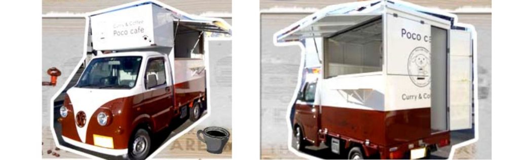 軽トラックをベースに製作したキッチンカー。